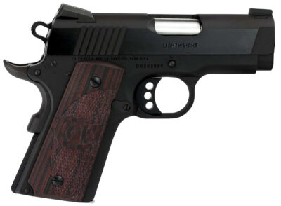 Colt Mfg O7802XE Defender  Compact Frame 9mm Luger 8+1 3″ Black Steel Barrel, Blued Serrated Steel Slide, Matte Black Cerakote Aluminum Frame w/Beavertail, Black Cherry Tactical G10 Grip, Ambidextrous