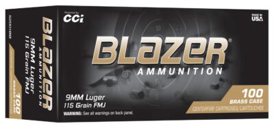 CCI 9MM LUGER 115GR FMJ BLAZER BRASS 100CT AMMO