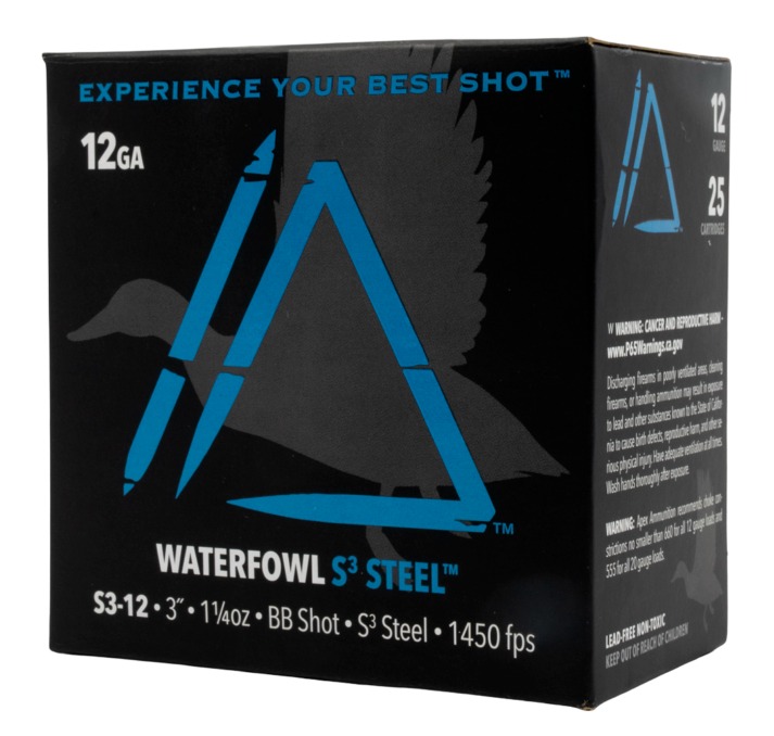 Apex Waterfowl S3 Steel Shotgun Ammo 12 ga. 3 in. 1-1/4oz #BB 25 rd