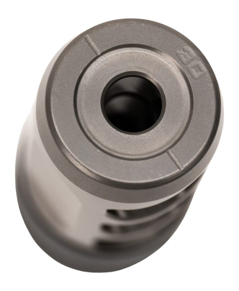 HELLFIRE TI SELF-TIMING MUZZLE BRAKE HELLFIRE-TI 30 CAL SELF TIMING MUZZLE BRAKE GRAY TITIANIUM