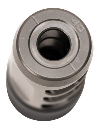 HELLFIRE TI SELF-TIMING MUZZLE BRAKE HELLFIRE-TI 40 CAL SELF TIMING MUZZLE BRAKE GRAY TITIANIUM