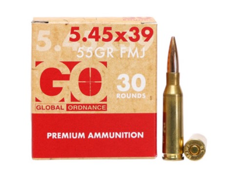 Global Ordnance 5.45x39mm 55gr FMJ Brass 30rd Box