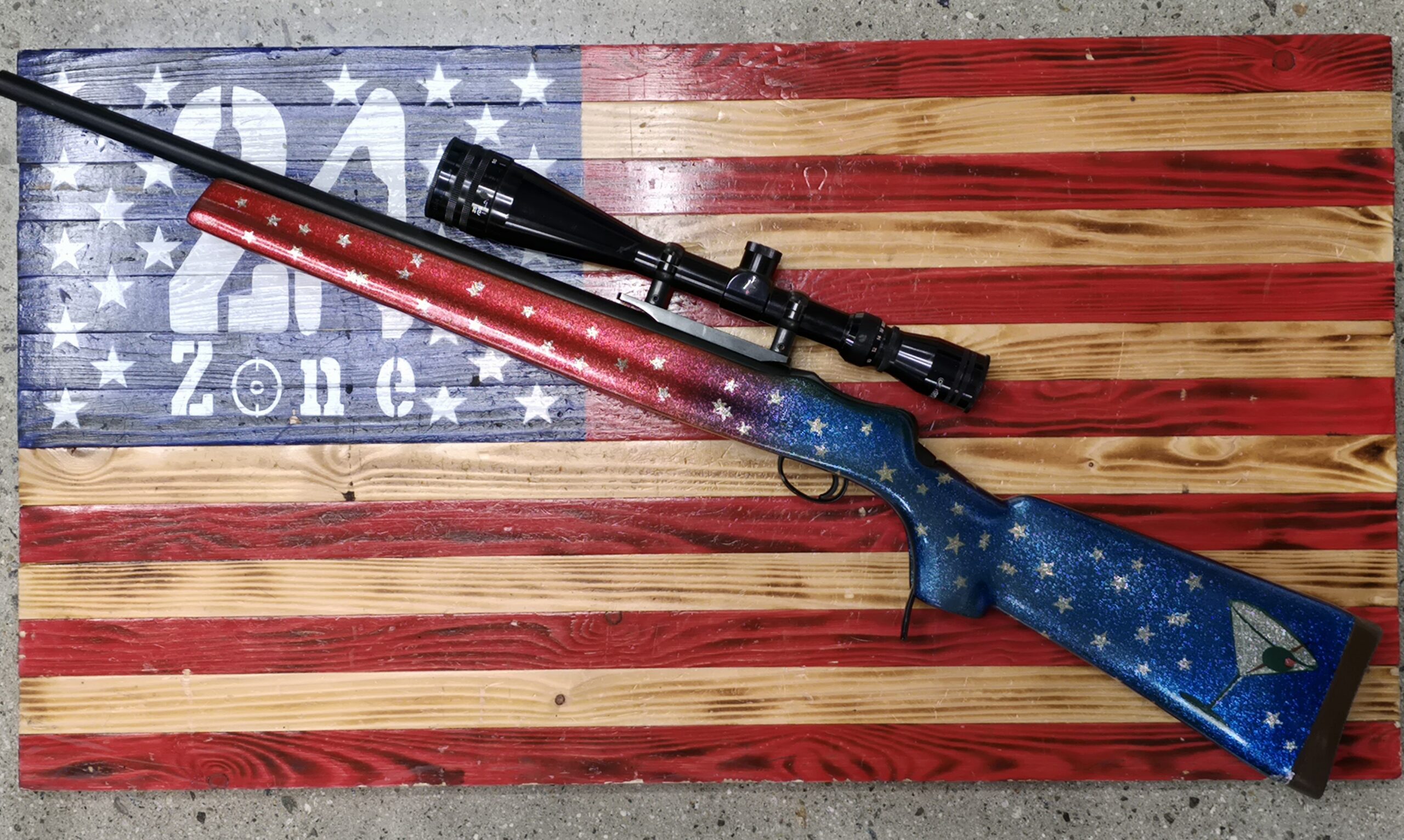 Birmingham Small Arms Martini Cadet, 22 Hornet, Single Shot Rifle, 21.5" Barrel, Black w/ Custom Painted Stock. Comes with Tasco 6-24x Scope - Image 2