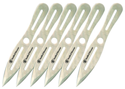 Smith & Wesson Knives SWTK8CP Bullseye Throwing Knives 4.50″ Fixed Spear Point Plain 2Cr13MoV SS Blade, 2Cr13 Stainless Handle, 8″ OAL, 6 Pack