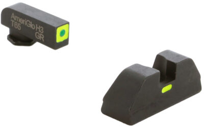 AmeriGlo GL605 CAP Sight Set for Glock  Green Tritium LumiGreen Outline Front Sight-LumiGreen Bar Rear Sight