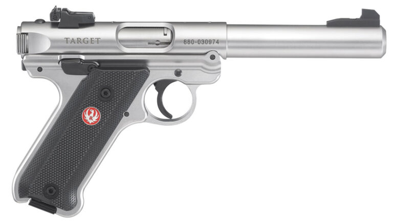 RUG MARK IV TARGET 22LR 5.5 SS BLK GRIPS 10RD