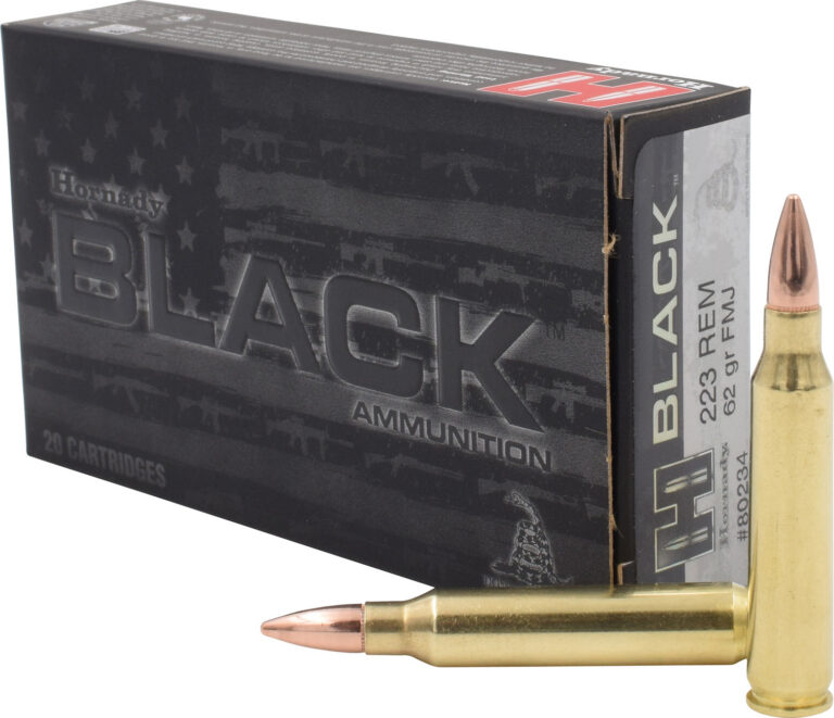 BLACK® 223 REMINGTON FMJ FULL METAL JACKET RIFLE AMMO BLACK 223 REMINGTON 62GR FMJ FULL METAL JACKET 20/BOX