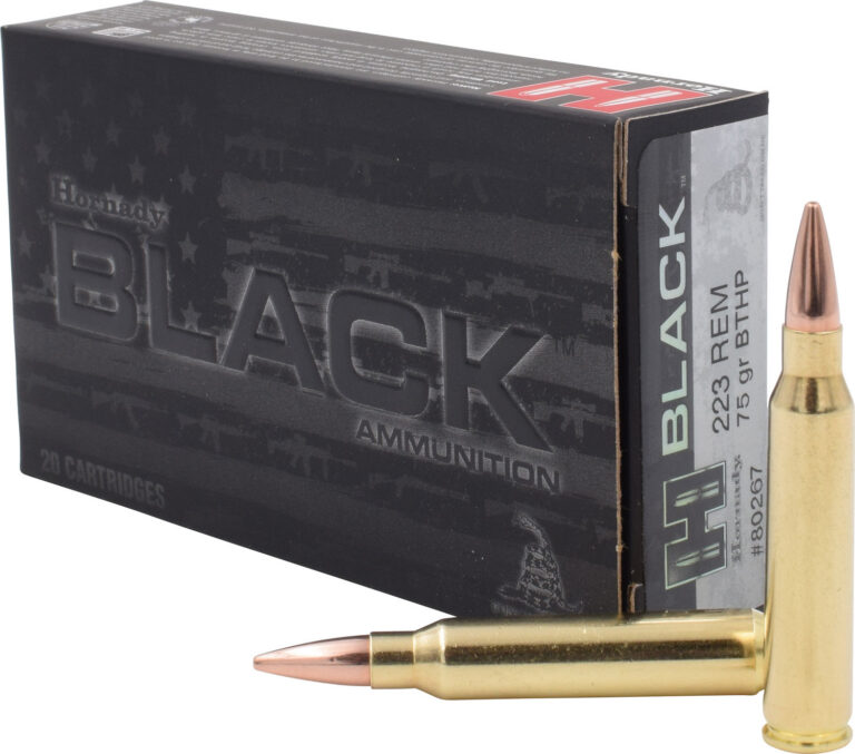 BLACK® 223 REMINGTON MATCH® BOAT TAIL HOLLOW POINT RIFLE AMMO BLACK 223 REMINGTON 75GR MATCH BOAT TAIL HOLLOW POINT 20/BOX