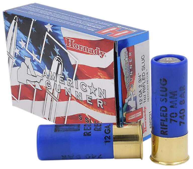 AMERICAN GUNNER RR 12 GAUGE 2-3/4'' RIFLED SLUG SHOTGUN AMMO AMERICAN GUNNER 12 GAUGE 2-3/4'' 1OZ RIFLED SLUG 5/BOX