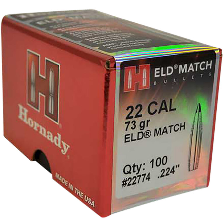 ELD® MATCH .22 CALIBER (.224'') RIFLE BULLETS ELD MATCH 22 CALIBER (.224'') 73GR POLYMER TIP 100/BOX
