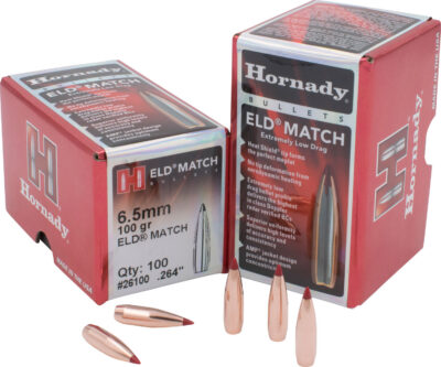 ELD® MATCH 6.5MM (0.264”) POLYMER TIPPED BOATTAIL RIFLE BULLETS ELD MATCH 6.5MM (0.264”) 100GR POLYMER TIP 100/BOX