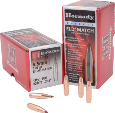 ELD® MATCH 6.5MM (0.264”) POLYMER TIPPED BOATTAIL RIFLE BULLETS ELD® MATCH 6.5MM (0.264”) 120GR POLYMER TIP BOATTAIL 100/BOX