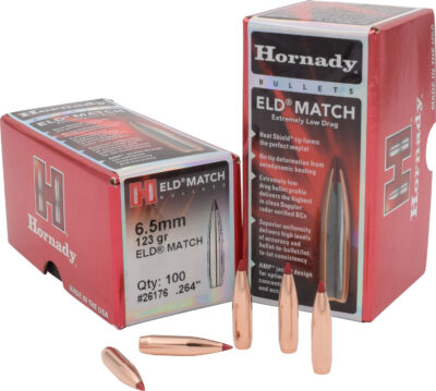 6.5MM (.264”) 123 GRAIN ELD MATCH BULLETS ELD MATCH 6.5MM (0.264”) 123GR POLYMER TIP 100/BOX