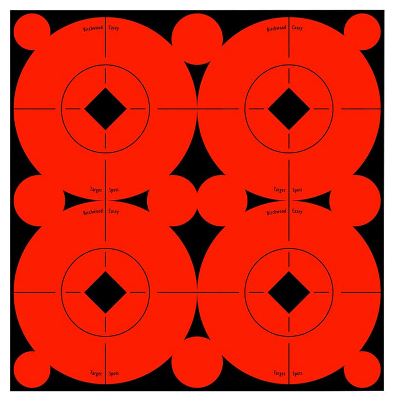 Birchwood Casey 33903 Target Spots Self-Adhesive Paper Black/Orange 3" Bullseye 40 Pack