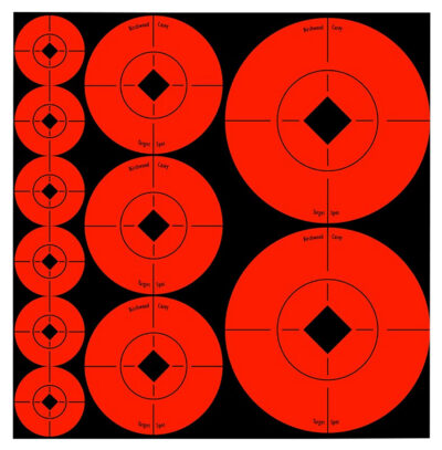 Birchwood Casey 33928 Target Spots  Self-Adhesive Paper Black/Orange Bullseye 60 Pack