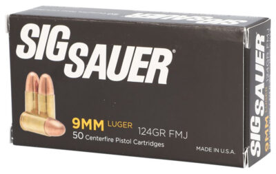 SIG AMMO 9MM 124GR ELITE BALL FMJ 50/20