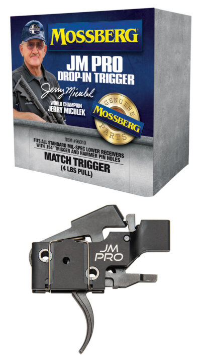 Mossberg 96010 JM Pro  Adjustable Match AR Drop-In Trigger, Fits AR15s & AR10s w/.154″ Trigger & Hammer Pin Holes, Factory-Set 4 Pound Pull Weight