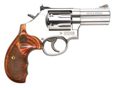 Smith & Wesson 150713 Model 686 Plus Deluxe 357 Mag or 38 S&W Spl +P Stainless Steel 3″ Barrel & 7rd Cylinder,  Satin Stainless Steel L-Frame, Textured Wood Grip, Internal Lock