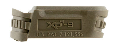 Springfield Armory XDS5901MFDE Backstrap Sleeve  made of Polymer with Flat Dark Earth Finish & 1 Piece Design for 9mm Luger Springfield XD-S with #1 Backstrap & 3.30″ Barrel