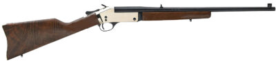 Henry H015B44 Single Shot  44 Rem Mag Caliber with 1rd Capacity, 22″ Blued Barrel, Polished Brass Metal Finish & American Walnut Stock, Right Hand (Full Size)