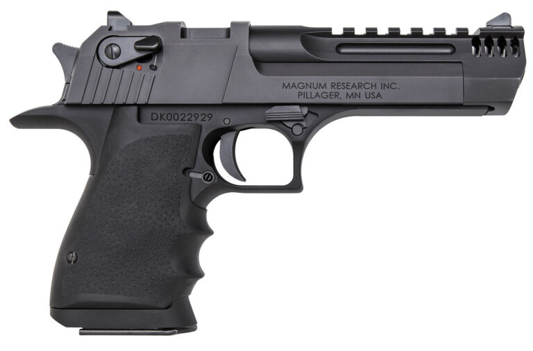 Magnum Research DE445IMB Desert Eagle L5 44 Rem Mag 5" with Muzzle Brake 8+1 Black Hardcoat Anodized Aluminum Frame Black Carbon Steel Slide Black Hogue Wraparound Grip