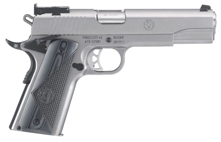 RUGER SR1911 TARGET 45ACP PSTL 5" STS DLX CHK GRPS 8+1