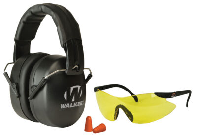 Walker’s GWPFM3GFP EXT Range Shooting Muff Combo Kit Includes Foam Ear Plugs, 31 db Over the Head Shooting Muff, Sport Glasses w/Polycarbonate Lens