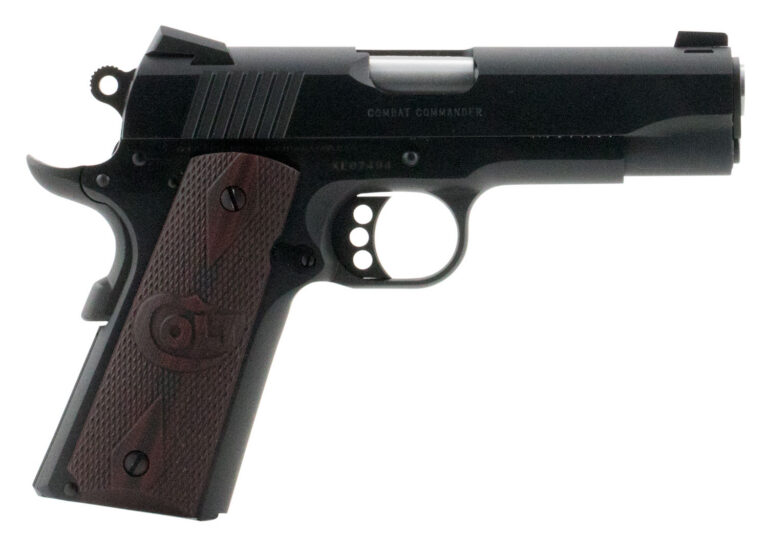 COMBAT COMMANDER 45 ACP SEMI-AUTO HANDGUN COMBAT COMMANDER 45 ACP 4.25'' BBL (1)8RD MAG BLUED/WOOD