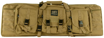 Bulldog BDT6037T BDT Tactical Double 37″ Tan Nylon, 3 Accessory Pockets, Deluxe Padded Backstraps Lockable Zippers, Padded Internal Divider