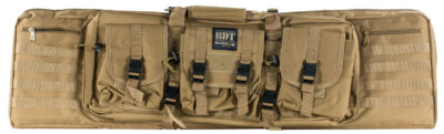 Bulldog BDT6043T BDT Tactical Double 43″ Tan Nylon, 3 Accessory Pockets, Deluxe Padded Backstraps Lockable Zippers, Padded Internal Divider
