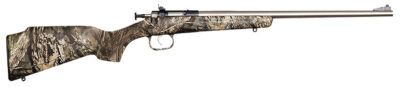 Crickett KSA2166 Youth  22 LR 1rd 16.12″ Stainless Steel Barrel, Fixed Front/Adjustable Rear Peep Sights, Mossy Oak Break-Up Synthetic Stock w/11.5″ LOP, Rebounding Firing Pin Safety