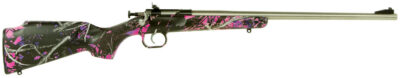 Crickett KSA2167 Youth  22 LR 1rd 16.12″ Stainless Steel Barrel, Fixed Front/Adjustable Rear Peep Sights, Hydro Dipped Muddy Girl Synthetic Stock w/11.5″ LOP, Rebounding Firing Pin Safety