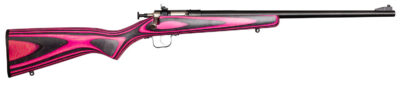Crickett KSA2225 Youth  22 LR 1rd 16.12″ Blued Barrel & Receiver, Fixed Front/Adjustable Rear Peep Sights, Pink/Black Laminate Stock w/11.5″ LOP, Rebounding Firing Pin Safety