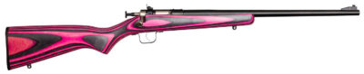 Crickett KSA2226 Youth  22 LR 1rd 16.12″ Stainless Steel Barrel, Fixed Front/Adjustable Rear Peep Sights, Pink/Black Laminate Stock w/11.5″ LOP, Rebounding Firing Pin Safety