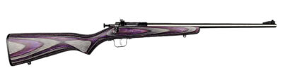 Crickett KSA2228 Youth  22 LR 1rd 16.12″ Stainless Steel Barrel, Fixed Front/Adjustable Rear Peep Sights, Purple Laminate Stock w/11.5″ LOP, Rebounding Firing Pin Safety