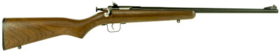 Crickett KSA2238 Youth  22 LR 1rd 16.12″ Blued Barrel & Receiver, Fixed Front/Adjustable Rear Peep Sights, Walnut Stock w/11.5″ LOP, Rebounding Firing Pin Safety