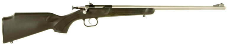 Crickett KSA2245 Youth 22 LR 1rd 16.12" Stainless Steel Barrel, Fixed Front/Adjustable Rear Peep Sights, Black Synthetic Stock w/11.5" LOP, Rebounding Firing Pin Safety