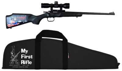 Crickett KSA2240BSC Youth Package 22 LR Caliber with 1rd Capacity, 16.12″ Barrel, Blued Metal Finish & Black Synthetic Stock Right Hand (Youth) Includes Scope & Case
