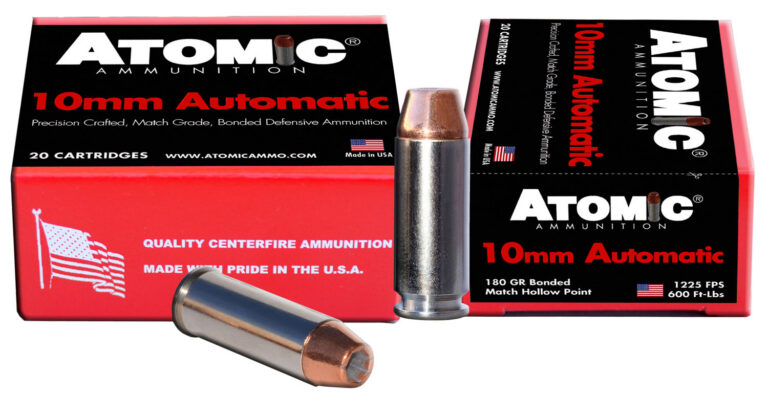 Atomic 00457 Pistol 10mm Auto 180 gr Bonded Match Hollow Point 20 Bx/ 10 Cs