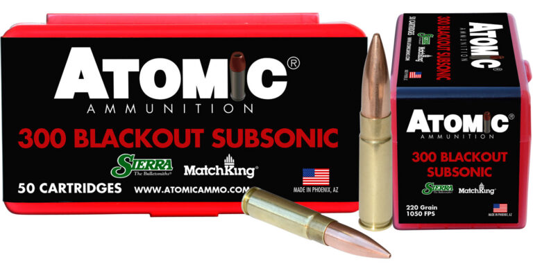Atomic 00465 Rifle Subsonic 300 Blackout 220 gr Hollow Point Boat Tail 50 Bx/ 10