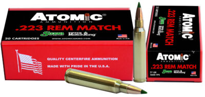 Atomic 00459 Rifle  223 Rem 77 gr Tipped MatchKing 20 Bx/ 10 Cs