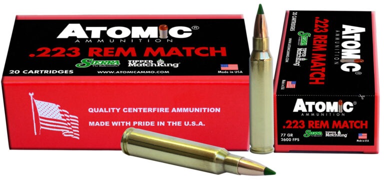 Atomic 00459 Rifle 223 Rem 77 gr Tipped MatchKing 20 Bx/ 10 Cs