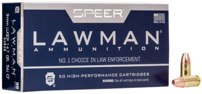 SPEER 9MM LUGER 147GR TMJ CLEANFIRE LAWMAN AMMO 50RD