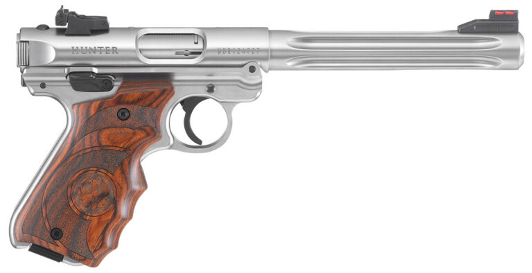 RUGER MRK IV HNTR 22LR 6.9" STS TRGT WD GRP FO ADJ SGHT 10RD