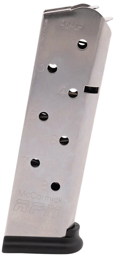 RAILED POWER MAG 45ACP 8RD STAINLESS
