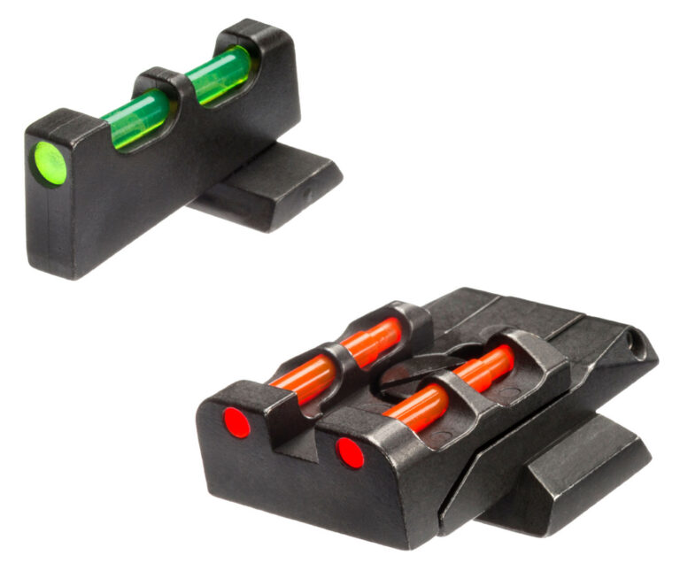 HiViz SWMPE21 Adjustable Sight Set Interchangeable Fiber Optic LitePipe Green, Red, White Front, Black, Green, Red Rear Black Frame for S&W M&P, M&P M2.0, M&P Long Slide