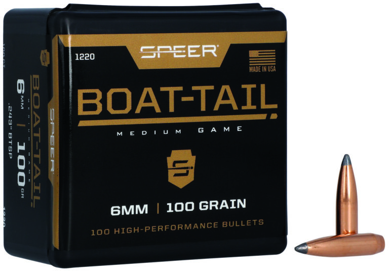 Speer 1220 Boat-Tail 6mm 100gr Jacketed Soft Point Boat Tail 100 per Box/5 Case