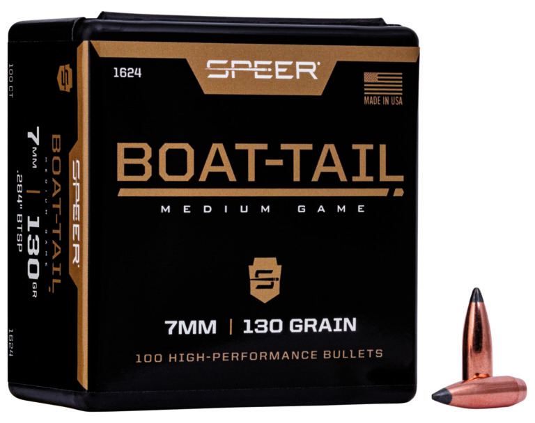 Speer 1624 Boat-Tail 7mm 130gr Jacketed Soft Point Boat Tail 100 per Box/5 Case