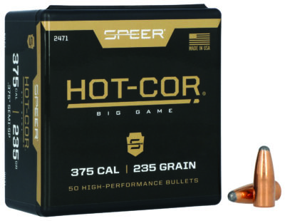 Speer Bullets 2471 Hot-Cor 375 Caliber .375 235 GR Semi-Spitzer Soft Point 50 Bo