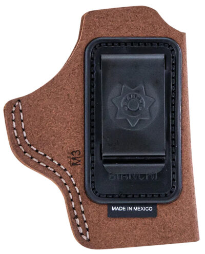 Bianchi 10382 6C  IWB Size 02 Tan Leather Belt Clip Fits 3″ Barrels/Ruger/Colt/Charter Arms Right Hand